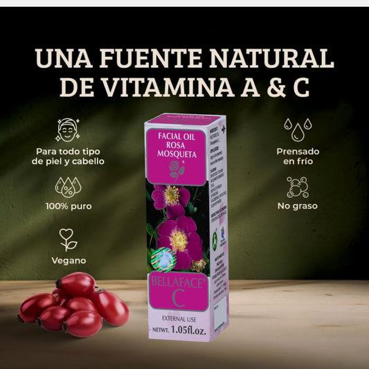 Aceite corporal BELLAFACE-C® Rosa Mosqueta FCO. 030ml