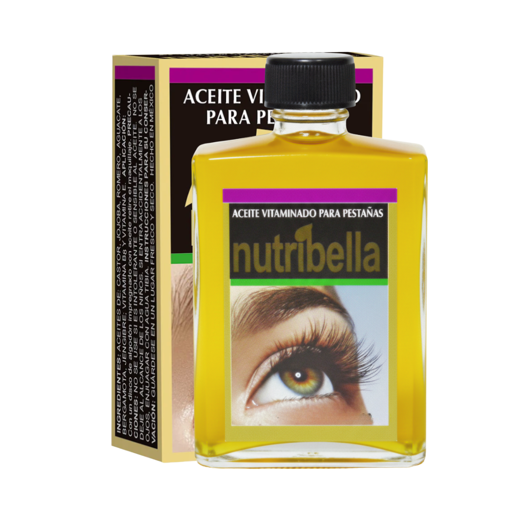 Aceite para pestañas NUTRIBELLA® Castor, jojoba, romero, + 5 CJA/FCO. 15ml