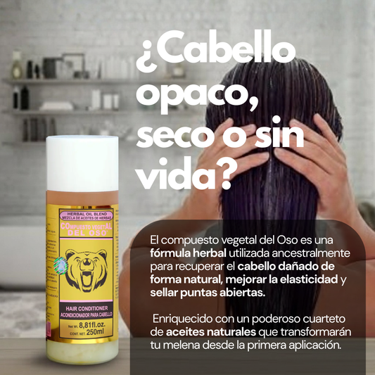 Acondicionador capilar COMPUESTO VEGETAL DEL OSO® Olivo, coco, linaza y almendras BOT. 250ml