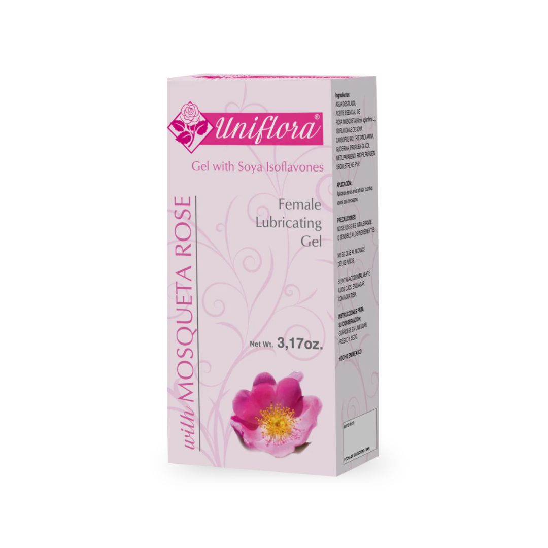 Gel lubricante femenino UNIFLORA® Rosa mosqueta e isoflavonas de soya CJA/TUBO 090g