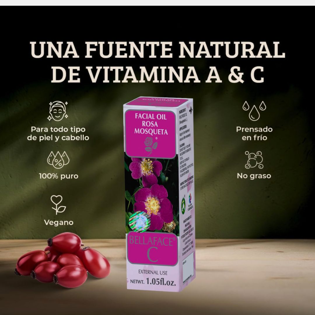 Aceite corporal BELLAFACE-C® Rosa Mosqueta FCO. 030ml