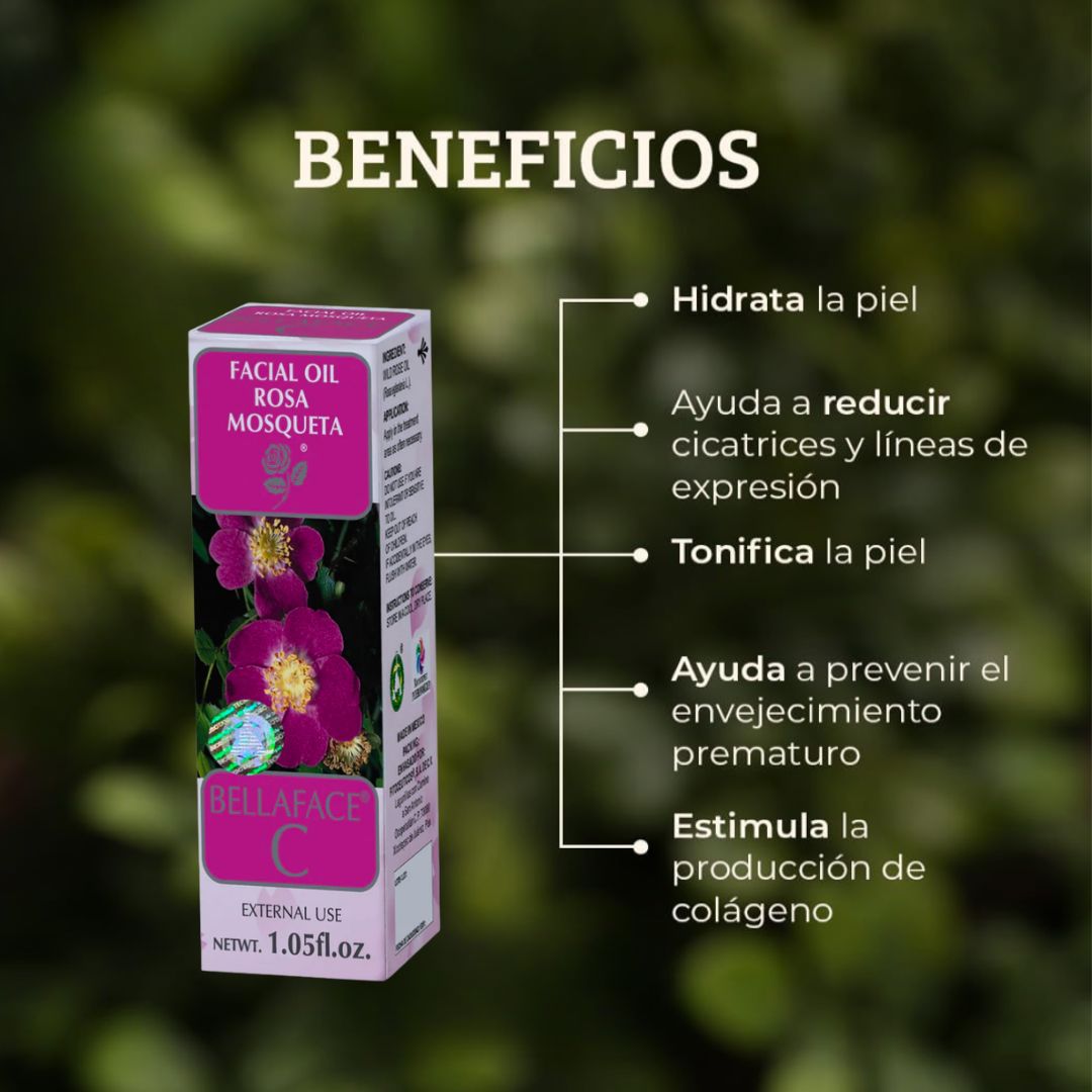 Aceite corporal BELLAFACE-C® Rosa Mosqueta FCO. 030ml