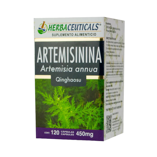Cápsulas duras HERBACEUTICALS® artemisinina CJA. GDE./FCO. DE 120