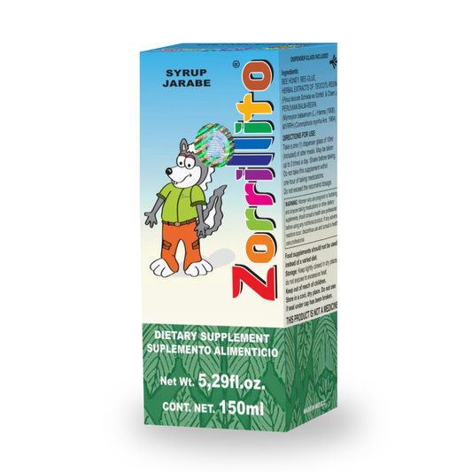 Jarabe ZORRILLITO® Propóleo, ocote,  bálsamo del Perú, + 1 CJA/FCO. 150ml