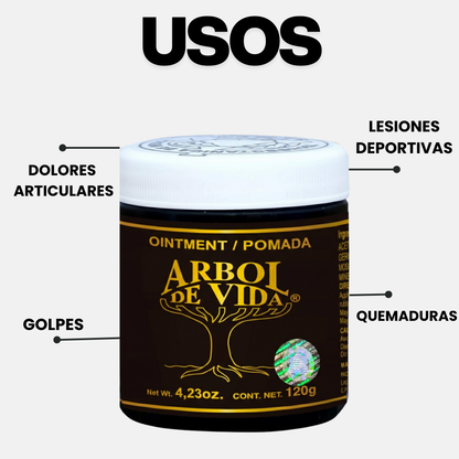Pomada ÁRBOL DE VIDA® Jurema, gérmen de trigo y rosa mosqueta POM. DE 120g