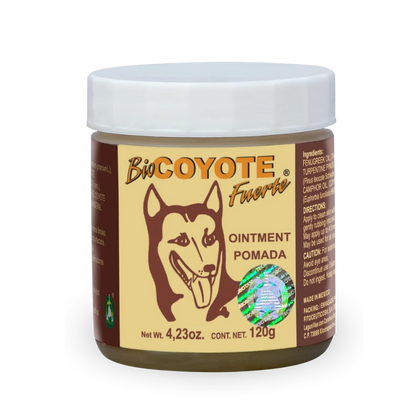 Pomada BIOCOYOTE FUERTE® ocote, alcanfor y  hierba del coyote POM. DE 120g