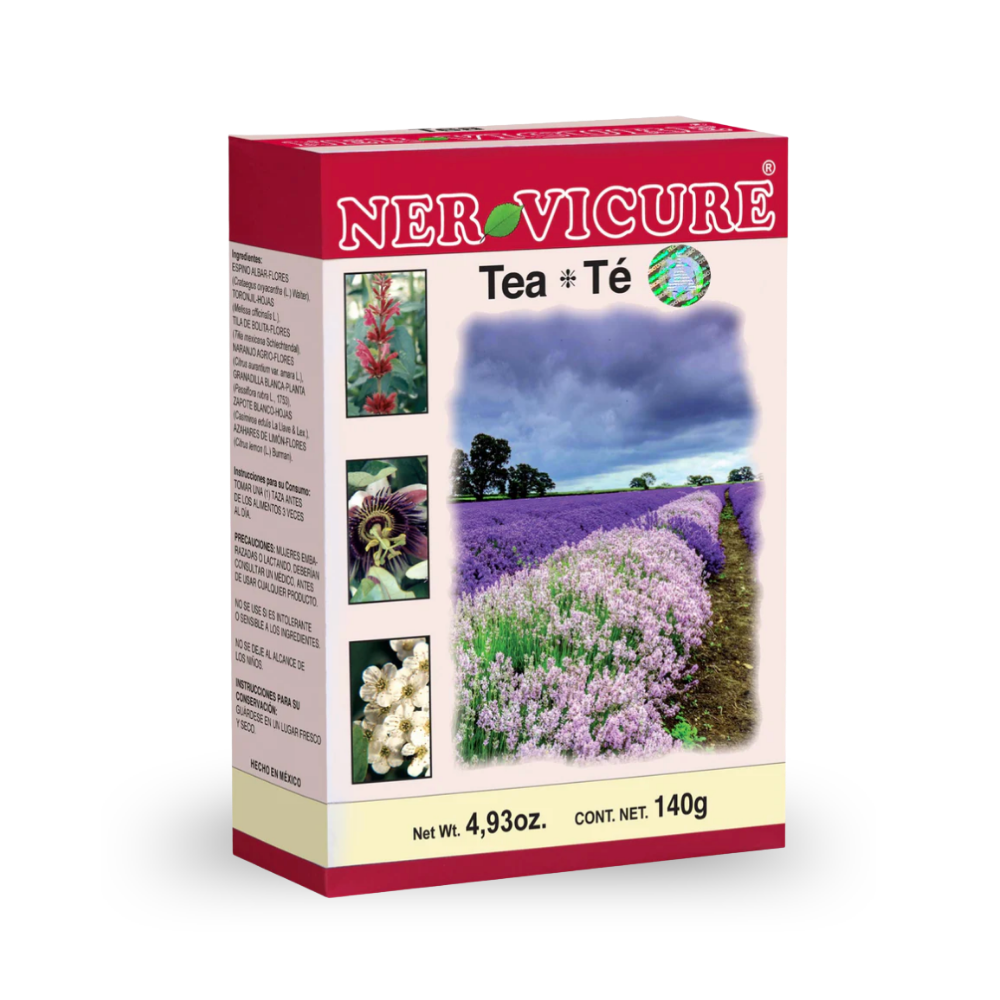 Infusión relajante NERVICURE® Espino albar, toronjil, tila de bolita y zapote blanco